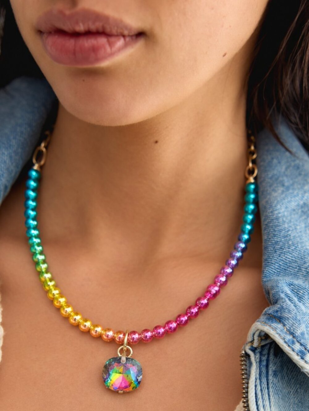 SANDRA LING DESIGNS TECHNICOLOR NECKLACE NEW